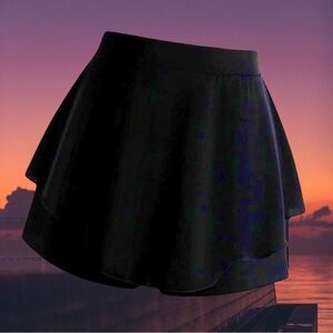 Women’s plus-size Black High-waisted Mini Skort (Skirt & Shorts)❤️❤️3X